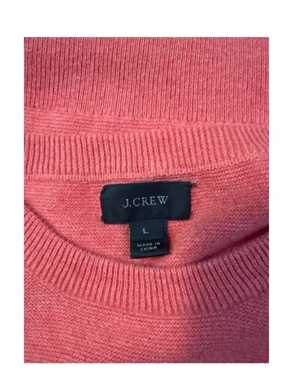 J. Crew Men's Coral Red Cotton Crewneck Sweater Size Large